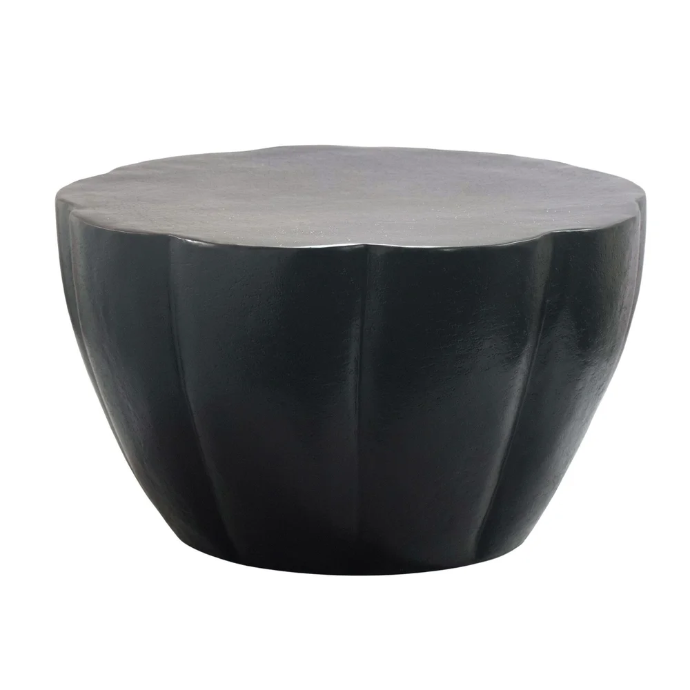 Denora rundt sofabord i aluminium med blomsterformet bordplate v:5011498