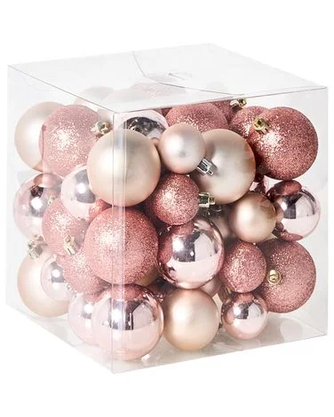 Sett med 60 julekuler TYIN Rosa v:8213546