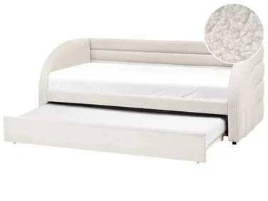 Uttrekksseng Bouclé ALBIAC 90 x 200 cm Hvit v:3554317 Uttrekksseng Bouclé ALBIAC 90 x 200 cm Hvit v:3554317