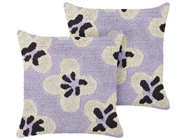 Sett med 2 pynteputer SOAPWORT 45 x 45 cm Bomull Lilla v:8575190 Sett med 2 pynteputer SOAPWORT 45 x 45 cm Bomull Lilla v:8575190