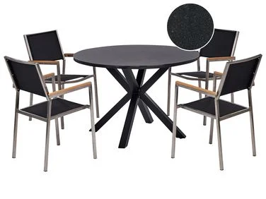Spisegruppe til uteplassen 4-seters MALETTO/GROSSETO Metall Svart v:6740238 Spisegruppe til uteplassen 4-seters MALETTO/GROSSETO Metall Svart v:6740238