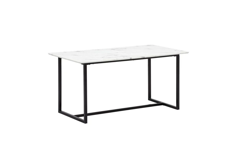 Spisebord Wohnling Industriell loftstil MDF med metalldetaljer i gull på bena Marmor, Hvit, 120×60 cm v:9743542 Spisebord Wohnling Industriell loftstil MDF med metalldetaljer i gull på bena Marmor, Hvit, 120×60 cm v:9743542