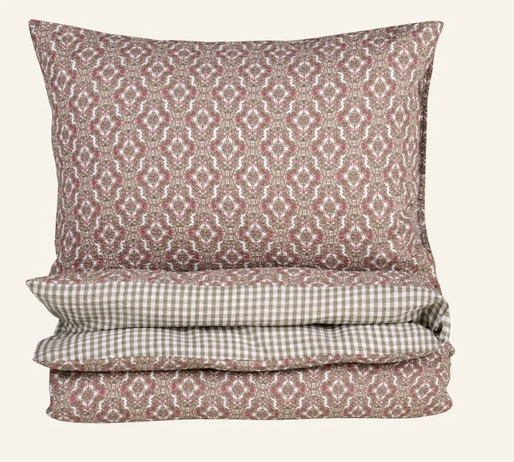 Krepp sengesett multi rosa - 140x200 cm v:1051534