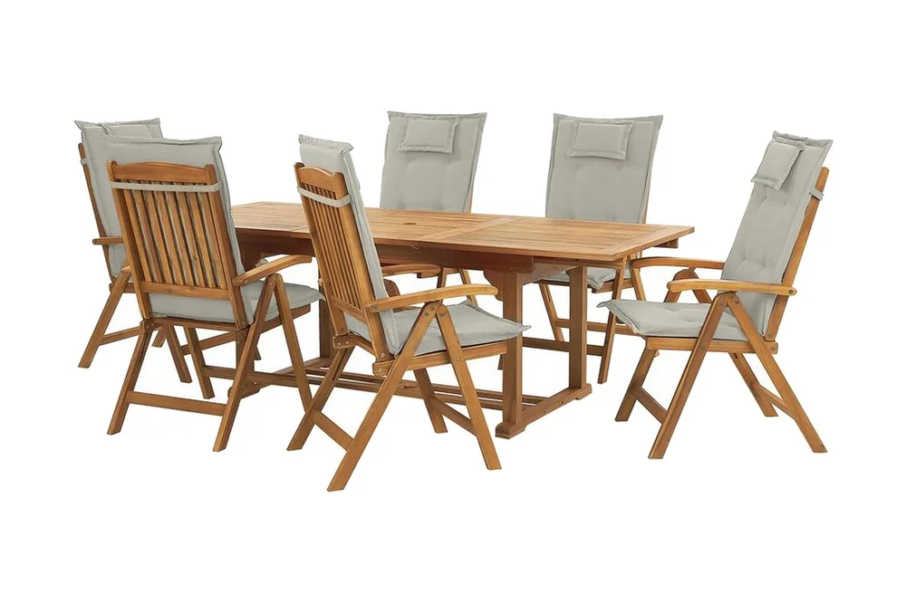 Hagemøbelsett av bord og 6 stk Stoler JAVA v:7714760