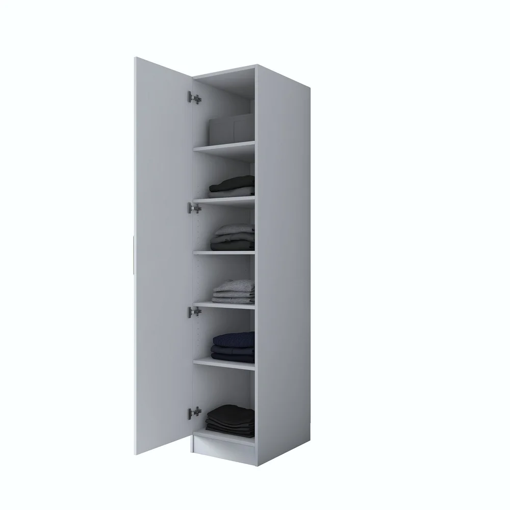Garderobeskap Wallxpert Cleo Shelf v1 (45 x 210 x 57,5 cm) Hvit v:1710007