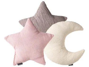 Sett med 3 pynteputer LUNA 35 x 30 cm 35 x 35 cm Kordfløyel Flerfarget Ensfarget v:9888381