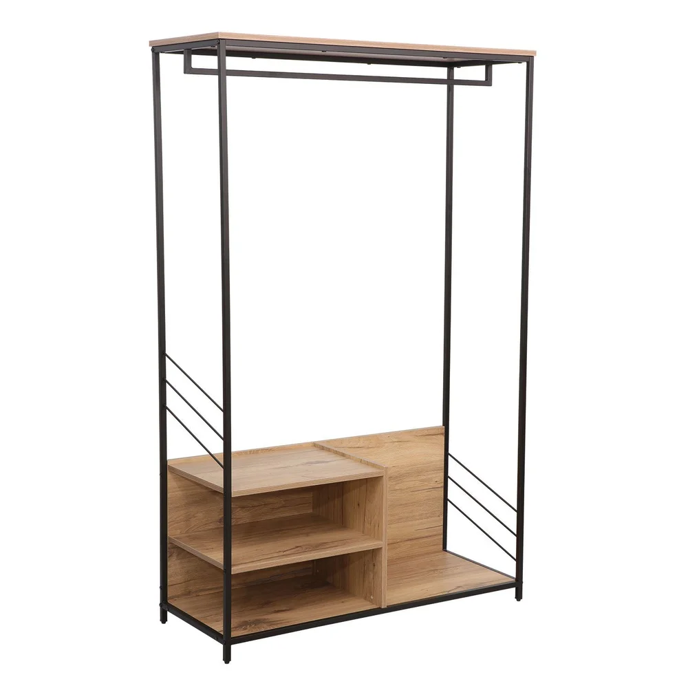 Hylle til gang HOME4YOU Dimitra 100x40x160 cm rustikk/svart v:9927401