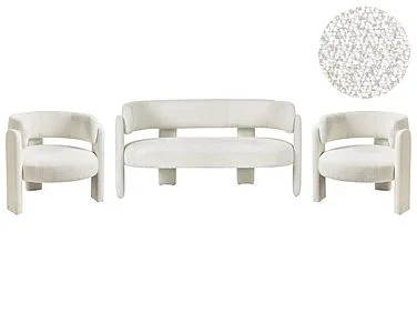 Sofagruppe 4-seters BUREA Chenille Off white v:471470 Sofagruppe 4-seters BUREA Chenille Off white v:471470