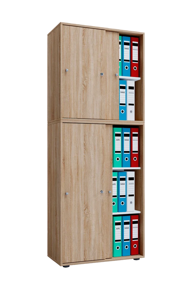 Kontorskap Lona Xxl med skyvedører – Beige m v:4460921