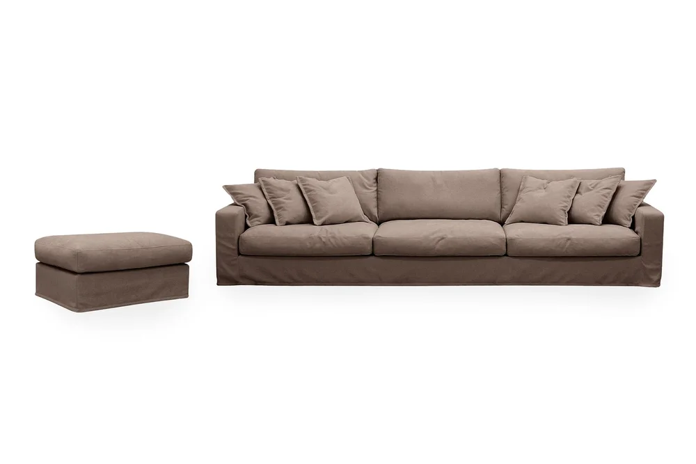Valencia Extra Dyp 5-seters sofa + fotskammel med avtakbart og vaskbart trekk v:3166488