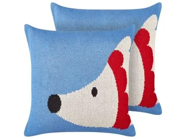 Sett med 2 pynteputer PASHOT 45 x 45 cm Bomull Blå v:6825352 Sett med 2 pynteputer PASHOT 45 x 45 cm Bomull Blå v:6825352