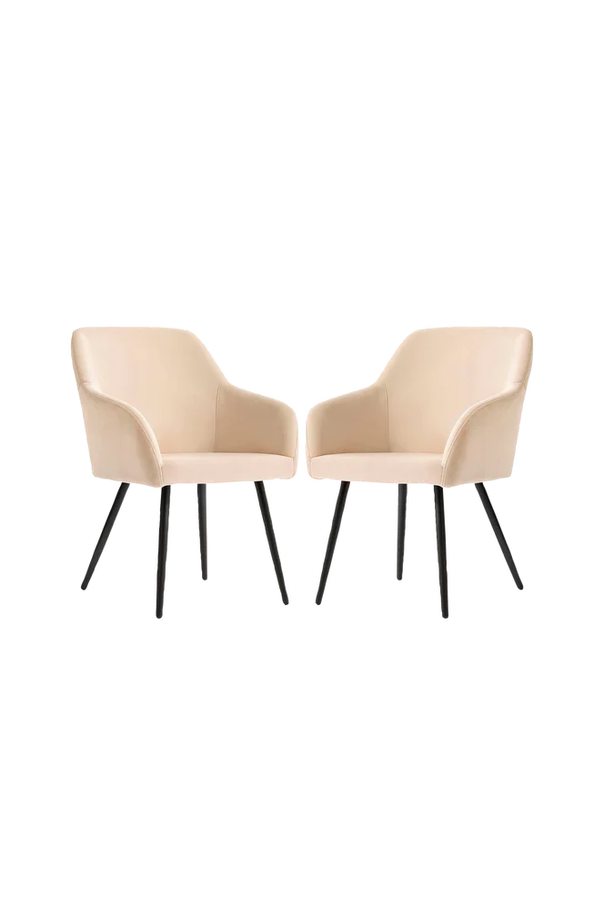 Akord Estelle Smooth Velvet polstret spisestol, sett med 2 stk. – Flerfarget m v:4692983 Akord Estelle Smooth Velvet polstret spisestol, sett med 2 stk. – Flerfarget m v:4692983