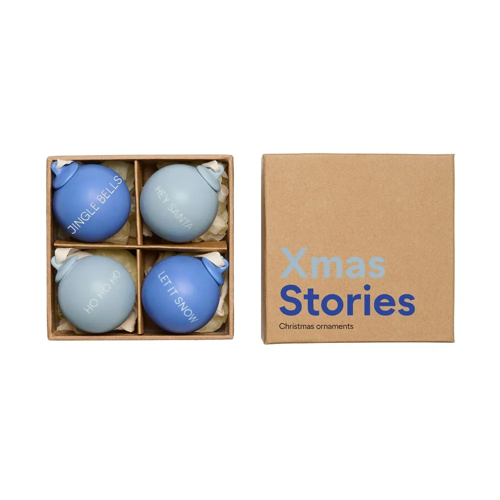 XMAS Stories juletrekule Ø4 cm 4-pakning v:689590 XMAS Stories juletrekule Ø4 cm 4-pakning v:689590