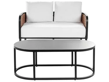 Loungesett til hagen med bord 2-seters MONTEFALCO Metall Hvit v:5721808