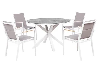 Spisegruppe til uteplassen 4-seters MALETTO/BUSSETO Metall Marmoreffekt Grå v:8774182