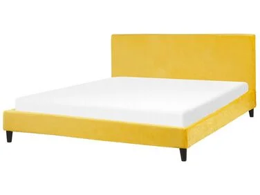 Seng Fløyel FITOU 180 x 200 cm Gul v:6492497