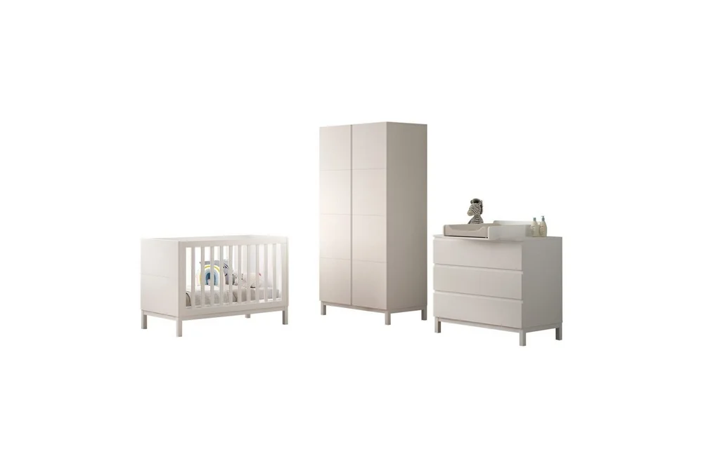 Byrå med skötbord babysäng garderob Jaxx Eva Jaxx White v:8137163