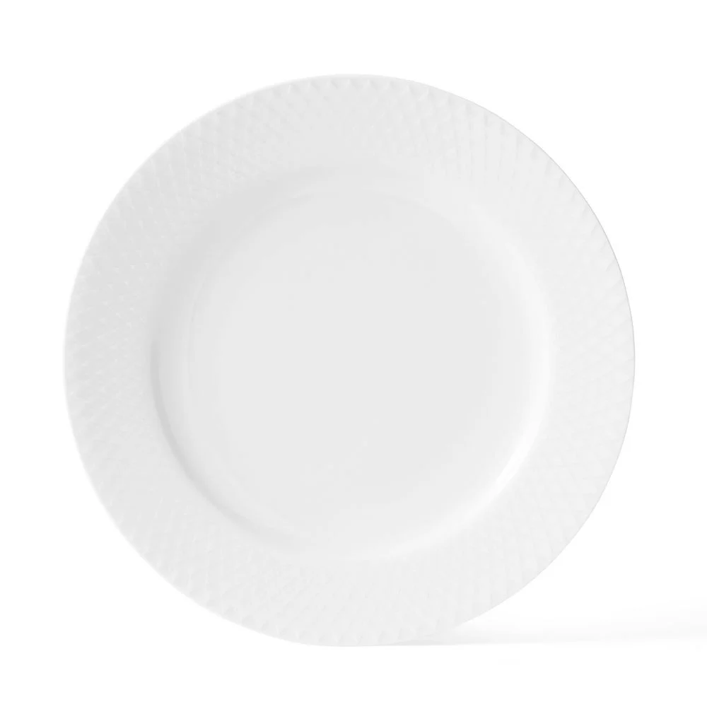 Rhombe Tallerken 21 cm, Hvit v:8299615