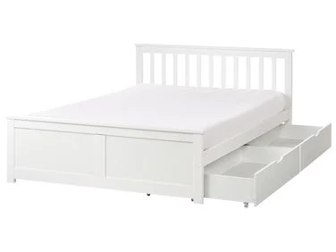 Seng med 2 skuffer OLENDON Furutre Hvit 140 x 200 cm v:8679844