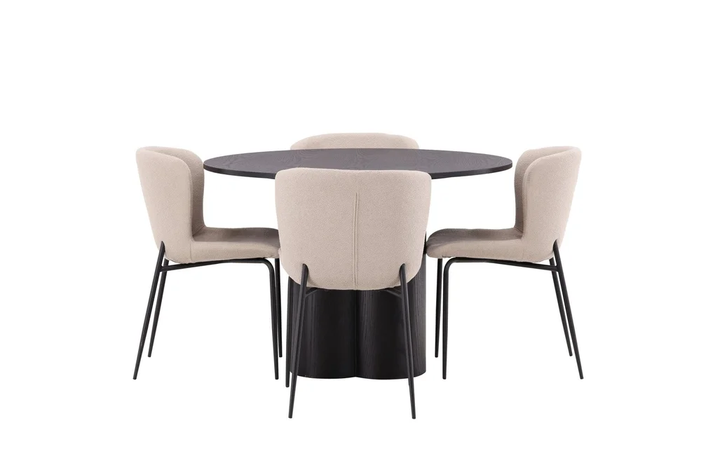 Olivia Matgruppe 110 cm Rund med 4 Modesto Stoler v:1962260