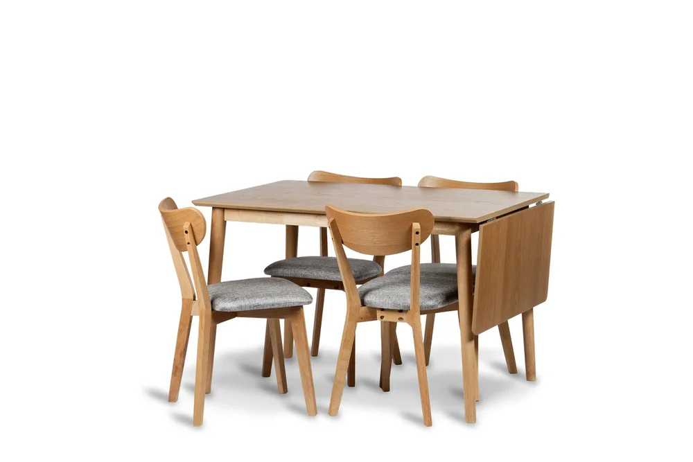 Åland Uttrekkbar Spisegruppe 120-160 cm med 4 Åland Stoler v:6582553