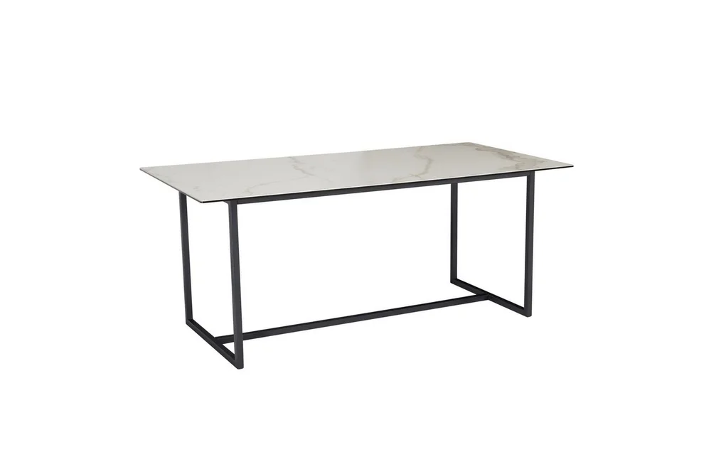 Spisebord Wohnling Keramisk Klassisk Sledebase Metallramme Svart, marmor hvit v:9677090 Spisebord Wohnling Keramisk Klassisk Sledebase Metallramme Svart, marmor hvit v:9677090
