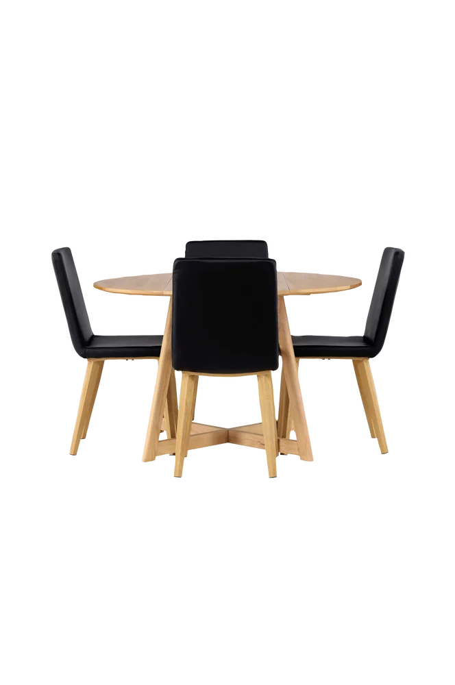 Spisegruppe Yadikon med 4 stk stoler Today - Brun m v:5016770