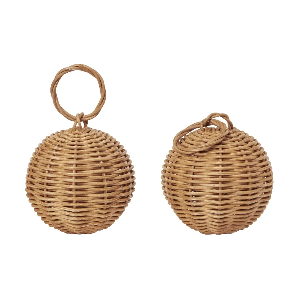 Flettede baubles julepynt Ø8 cm 2-pakning v:1377784