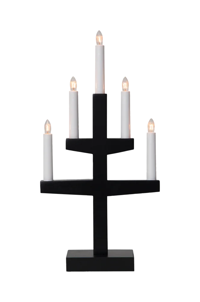 Lysestake Trapp 5L – Svart – Belysning | m v:1467796 Lysestake Trapp 5L – Svart – Belysning | m v:1467796