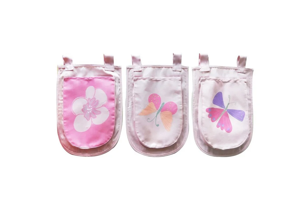 Textilier för halvhöga sängar med 3 fickor Vipack Pino/Scott Vipack White, Pink v:7833911
