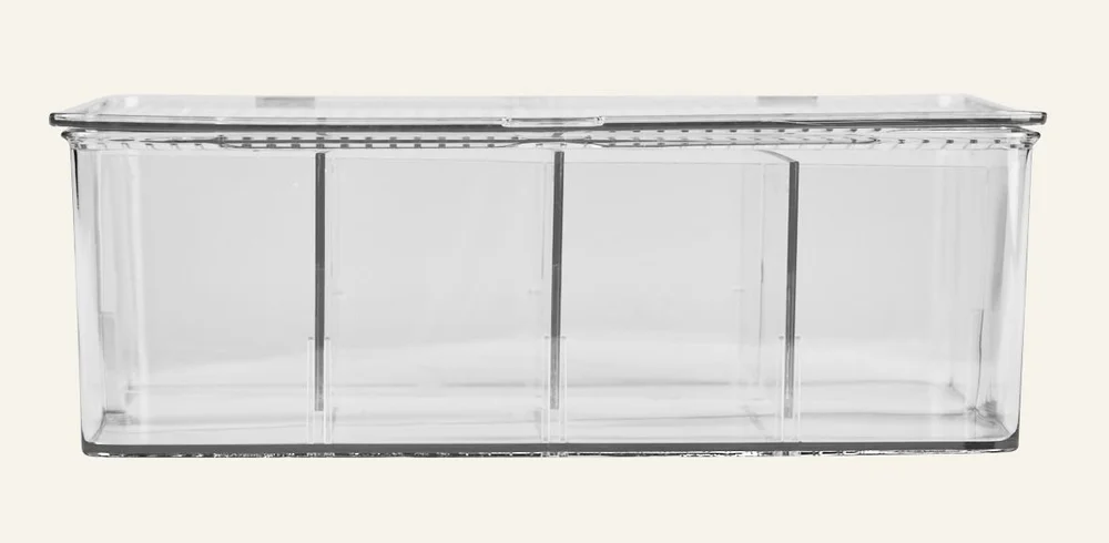 Oppbevaringsboks transparent – 17,3×27,5×9,5 cm v:318328