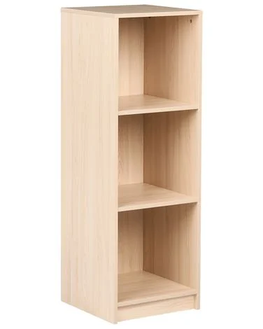 Bokhylle med 3 hyller ZEHNA 117 cm Lysebrun v:8095225