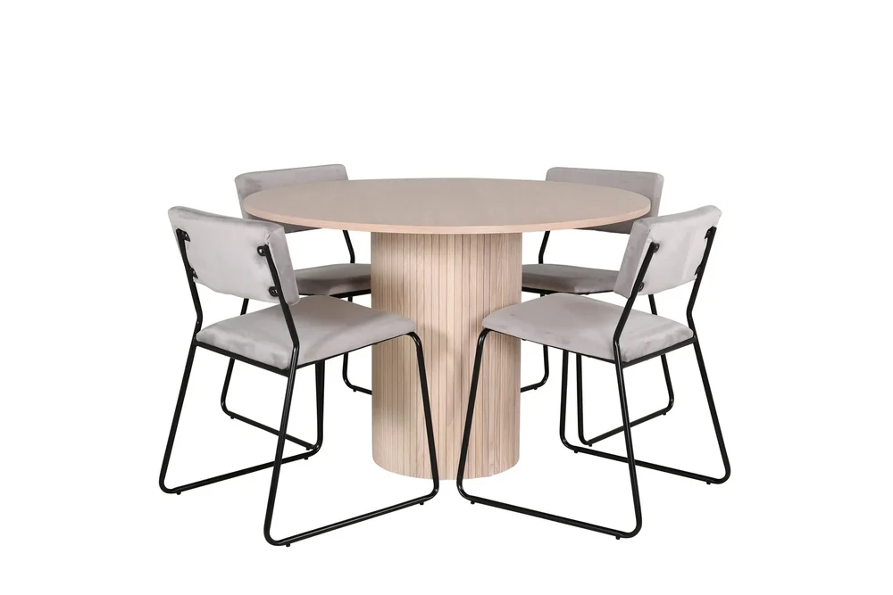 Bianca Spisegruppe 110 cm Rund med 4 Kenth Stoler v:1531810