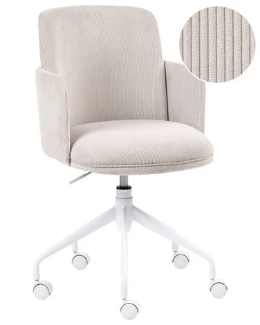 Kontorstol DRYDEN Kordfløyel Lys beige v:4748398 Kontorstol DRYDEN Kordfløyel Lys beige v:4748398