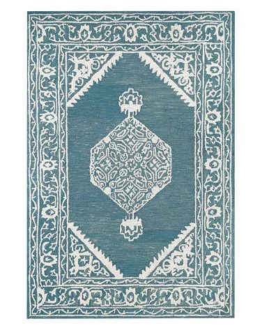 Teppe GEVAS Blå 140 x 200 cm Ull v:4832986 Teppe GEVAS Blå 140 x 200 cm Ull v:4832986
