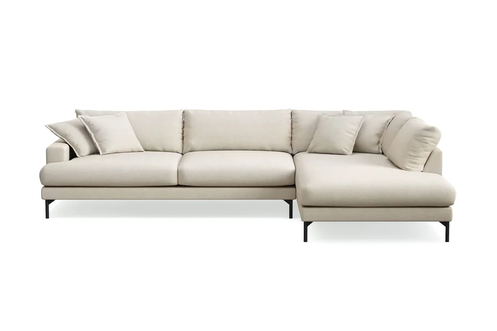 Menard Premium 5-seters høyrevendt L-formet dyp sjeselongsofa i stoff v:9229648