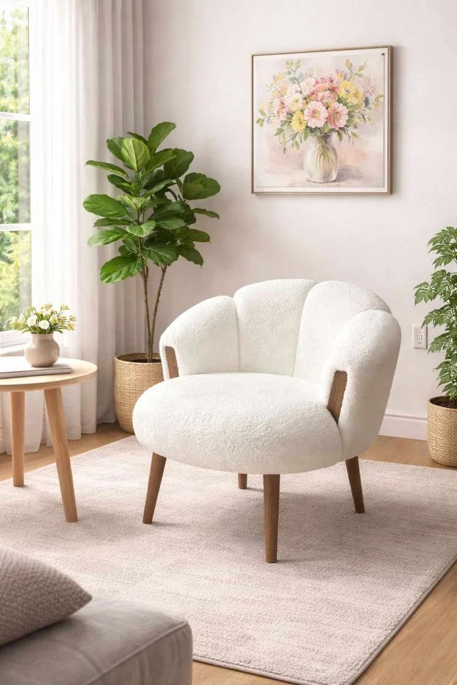 Wing Chair Atelier Del Sofa Star (72 x 102 x 65 cm) Hvit v:6840667