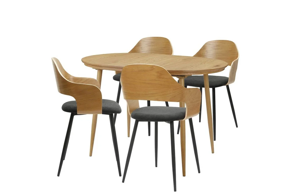 Spisegrupper Loft24 Graham spisegruppe 4-seter Svart,Brun v:6425400